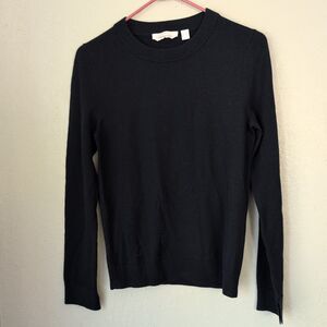 Boss Hugo Boss Merino Superfine Womens Lightweight Navy Sweater Med Slit Sleeve